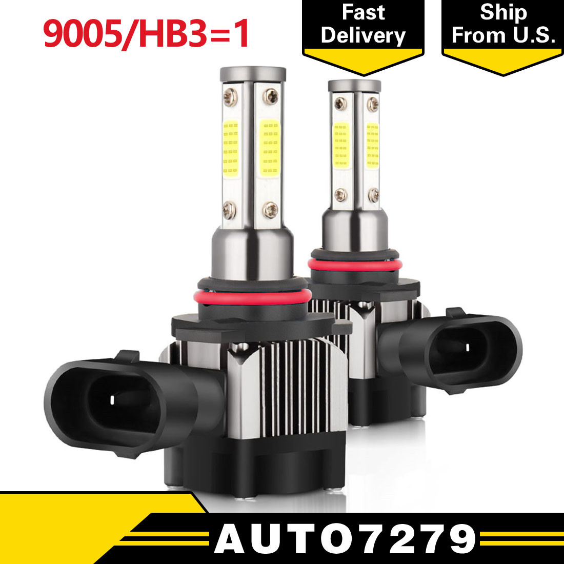 9005 Front LED Headlight Super Bright Bulbs White 30000LM High/Low Beam HB3_