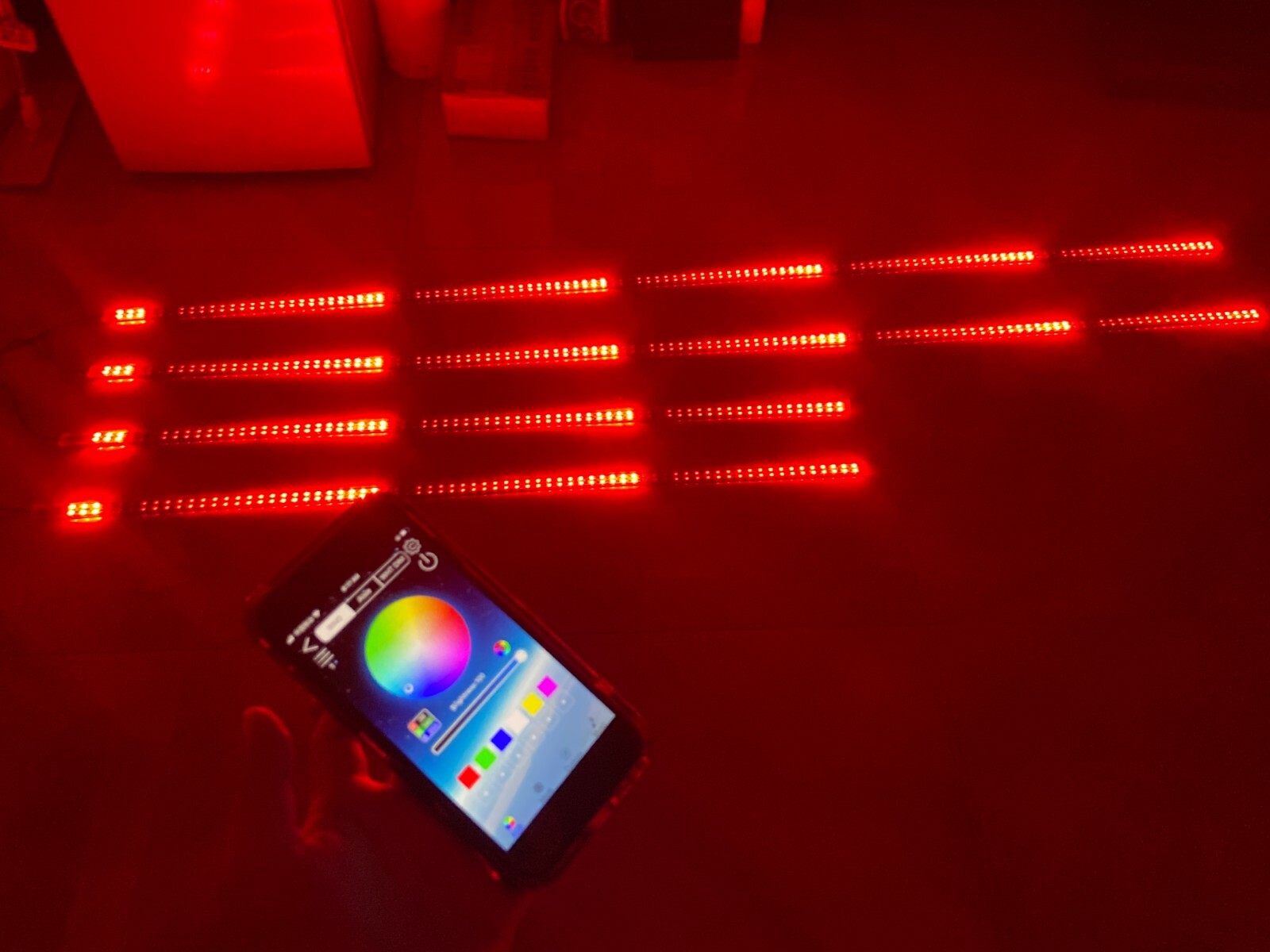 Rainbow Color CHASING Moving LEDs 2PCS 4FT + 2PCS 6.5FT Underglow Lights Strips