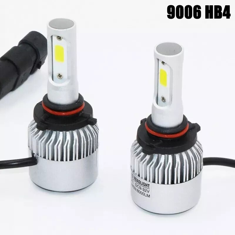 2PCS 9006 / H9 LED Headlight Kit Low Beam Bulb Super Bright 6000K White 16000LM