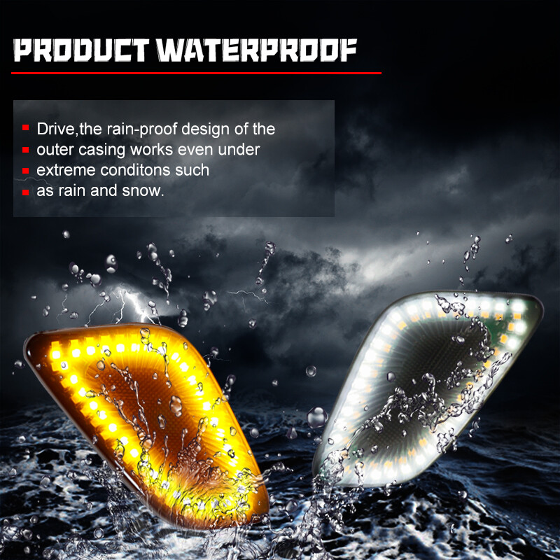 For 1997-2006 Jeep Wrangler Smoke SWITCHBACK LED Amber&White Side Marker Lights