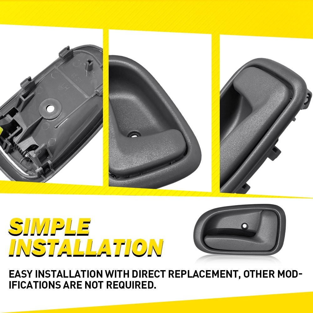 Gray Inner Door Handle For 1993-97 Toyota Corolla Prizm Set Front & Rear 1-5SET