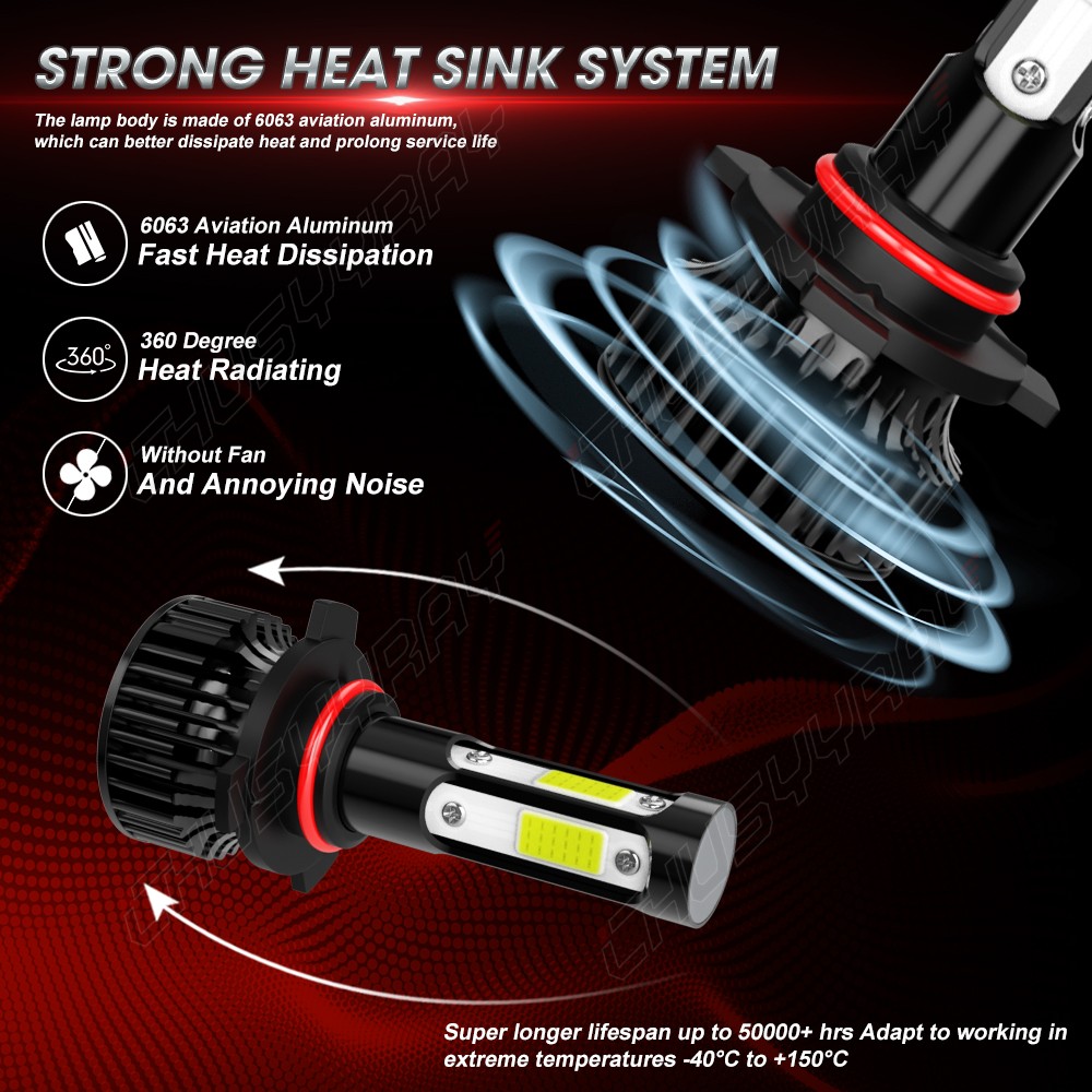 Combo 9005+H11 LED Headlight Super Bright Bulbs Kit White 720000LM Hi/Lo Beam