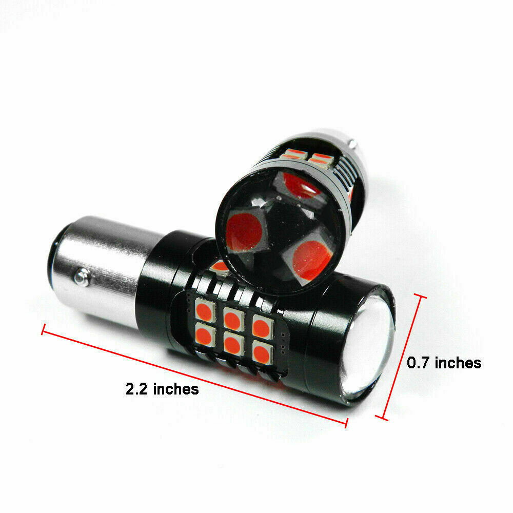 2pcs 1156 7506 LED Red Strobe Flashing Blinking Brake Tail Light Lamp Bulbs