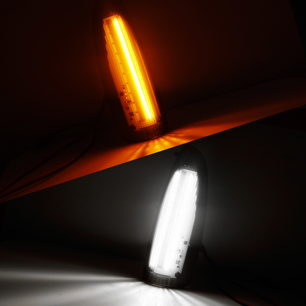 Smoke Lens White/Amber Switchback LED Side Mirror Lamps For 03-07 Ford F250 F350