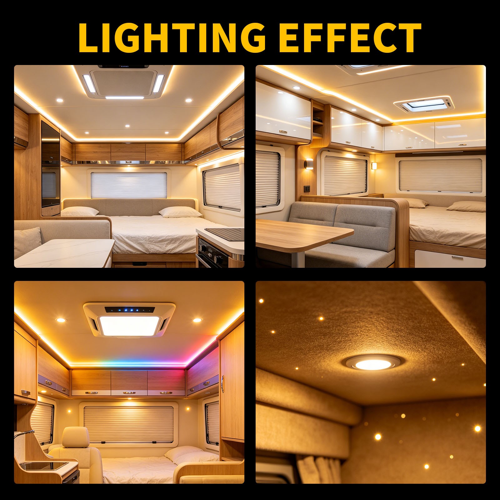 20pcs T10 LED Interior Light Bulbs Full Aluminum 2835 SMD Xenon White 12V RV