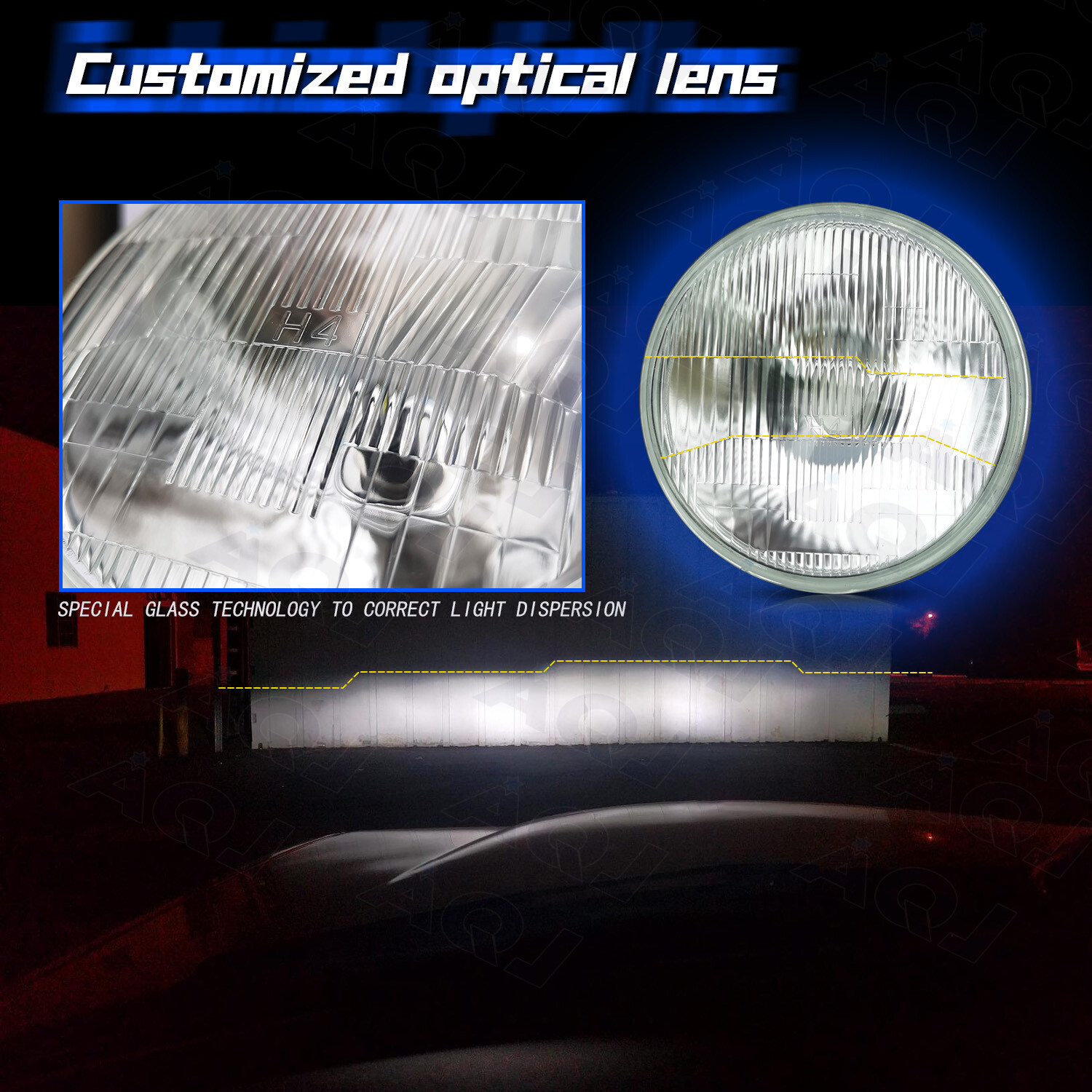 4PCS 5.75″ 5-3/4″ white LED Headlights Hi/Lo Beam for Chevy Chevelle 1964-1970