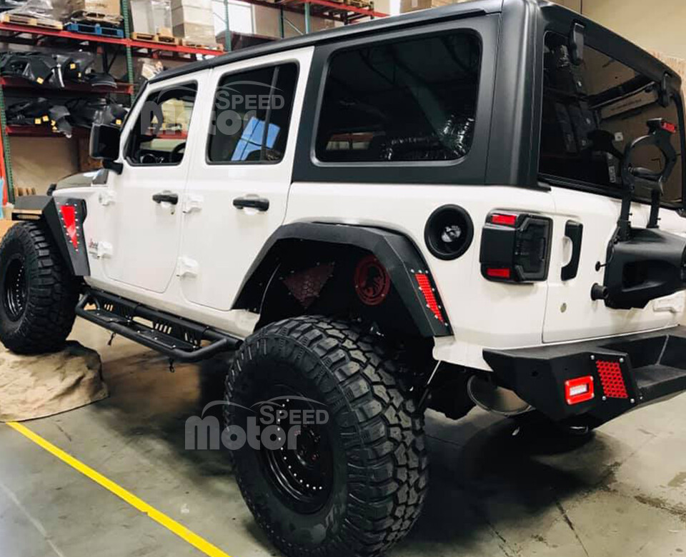 For 2018+ Jeep Wrangler JL & JLU LED Sequential Tail Lights Black/Smoke Len PAIR