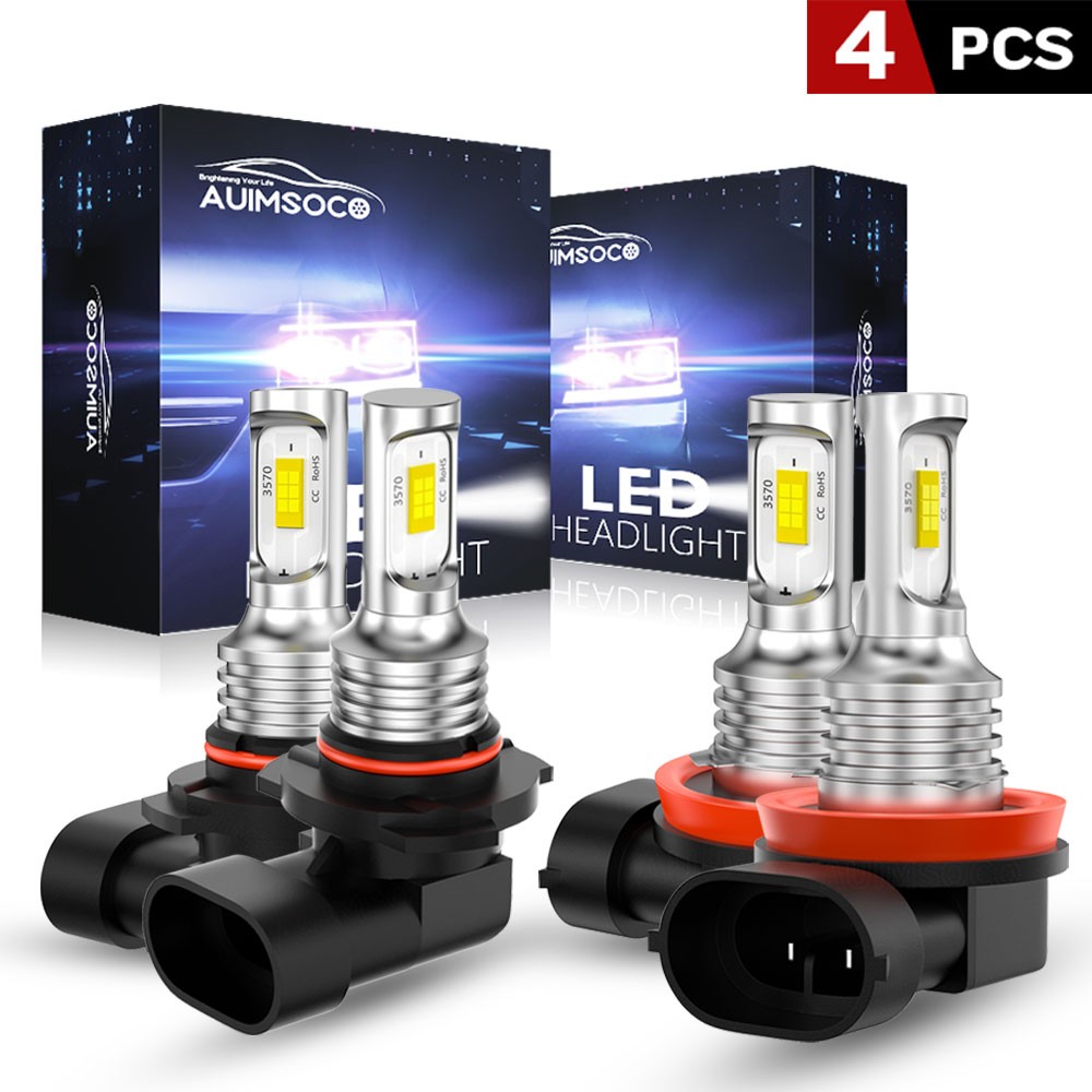 9005+H11 LED Headlight Super Bright Bulbs Kit 6500k White 330000LM High/Low Beam