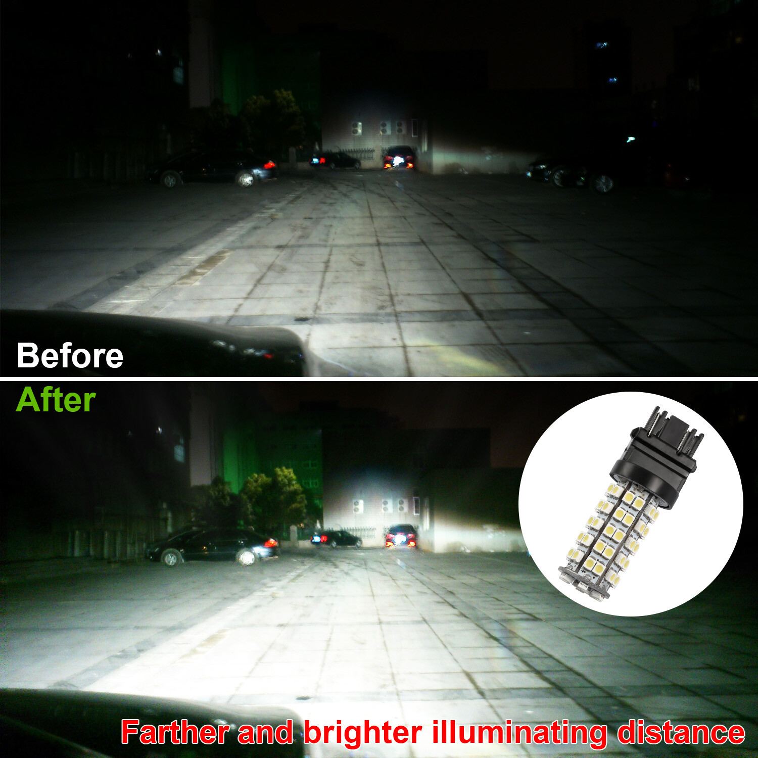 10 X 6000K White 3528SMD 68 LED Tail/Brake/Stop Light Bulbs T25 3057 3457 4157