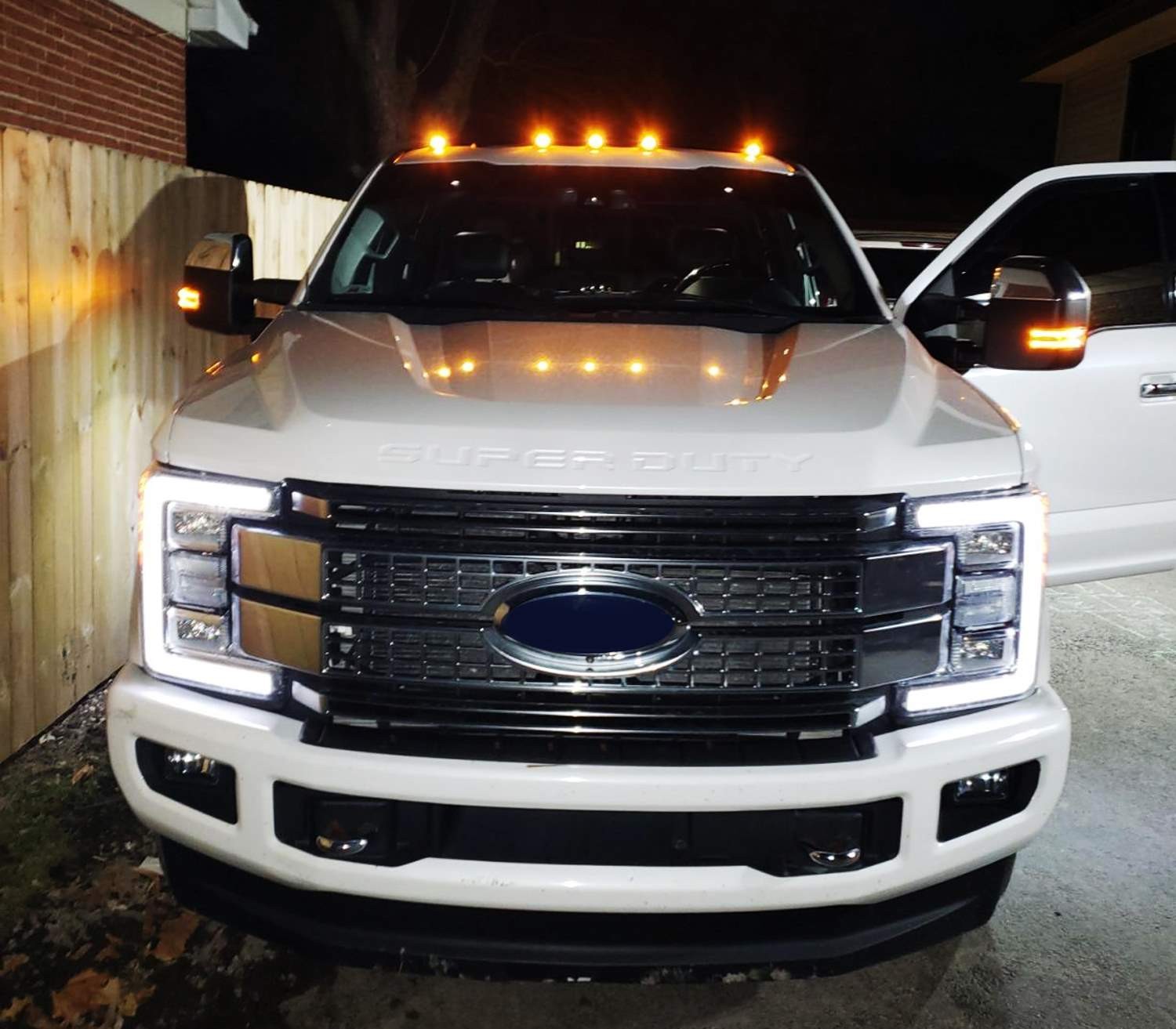 Direct Fit 5pc Smoked Lens Amber LED Cab Roof Light Kit For Ford 17-22 F250 F350