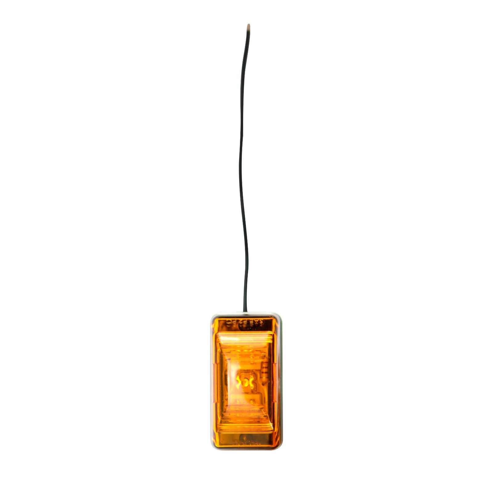 5Pcs 2×1 Square Amber LED Marker Light 3 Diodes Stud Mount Waterproof Clear