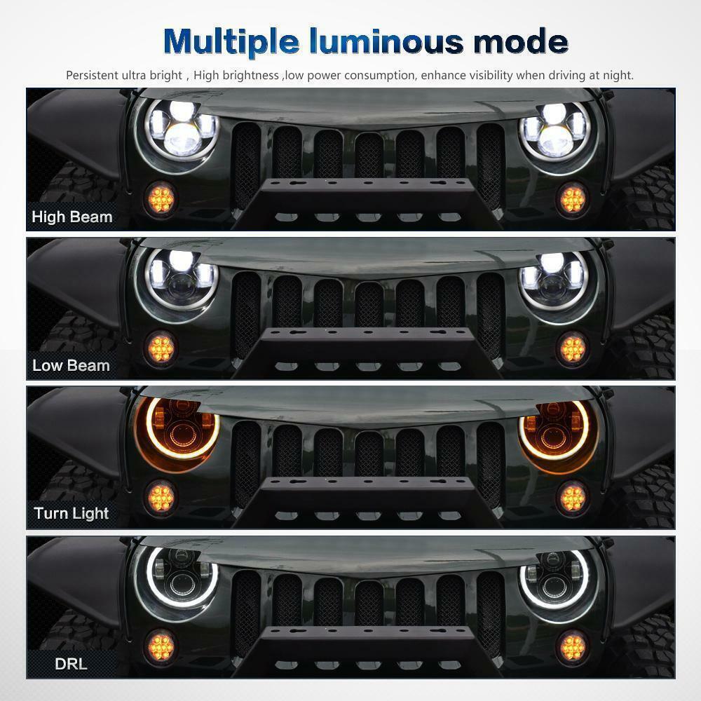 2018-2024 for Jeep Wrangler JL Gladiator Rubicon Led Headlight Fog Lamp Combo Ki
