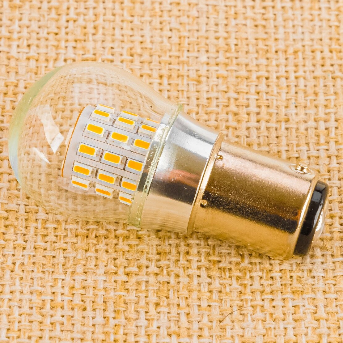 1x Yellow LED Double Contact Bayonet Turn Signal Light Bulb BA15D 1157 New