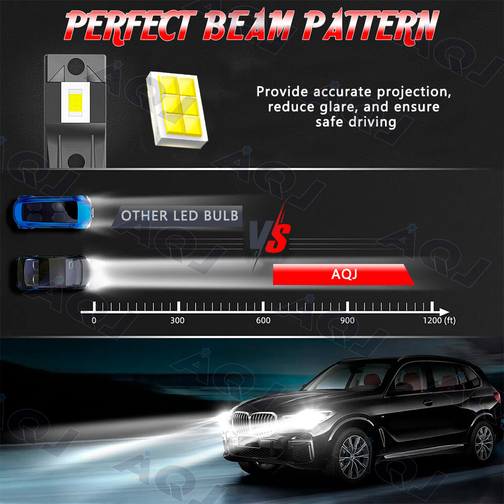 For Chevy Tahoe 2007-2022 4x 9005 H11 6000K LED Headlight Bulbs Hi-Low Beam