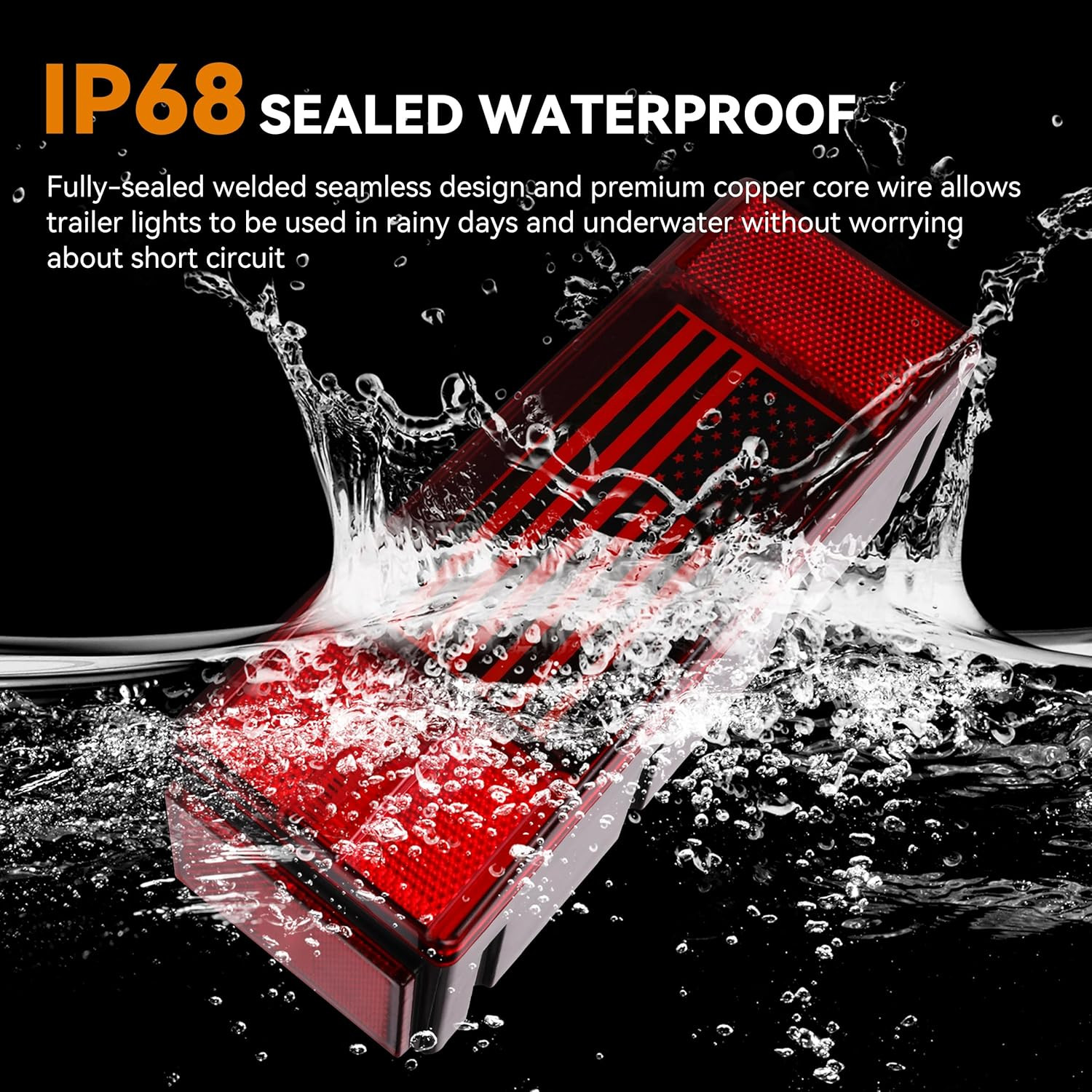 LED Trailer Lights Kit Waterproof IP68 Utility Boat Trailer Light Set Wiring Kit