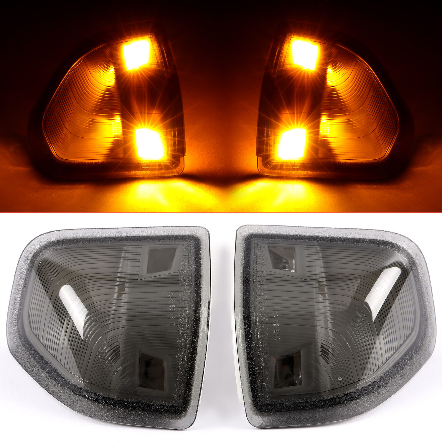 Smoke Lens Amber LED Side Mirror Turn Signal Lights For Dodge Ram 1500 2500 3500