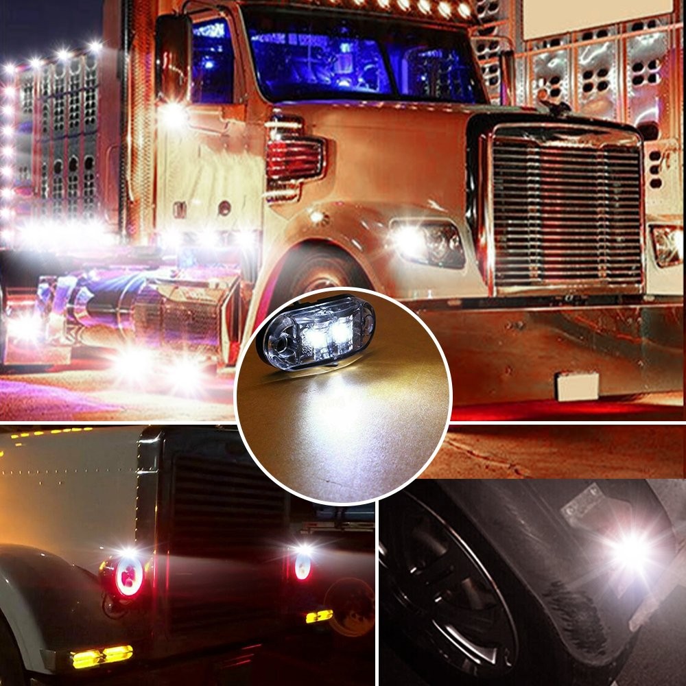 10x Pure White LED Light Thin Clearance Side Marker Light Lamp 2.5″ Bright EAH