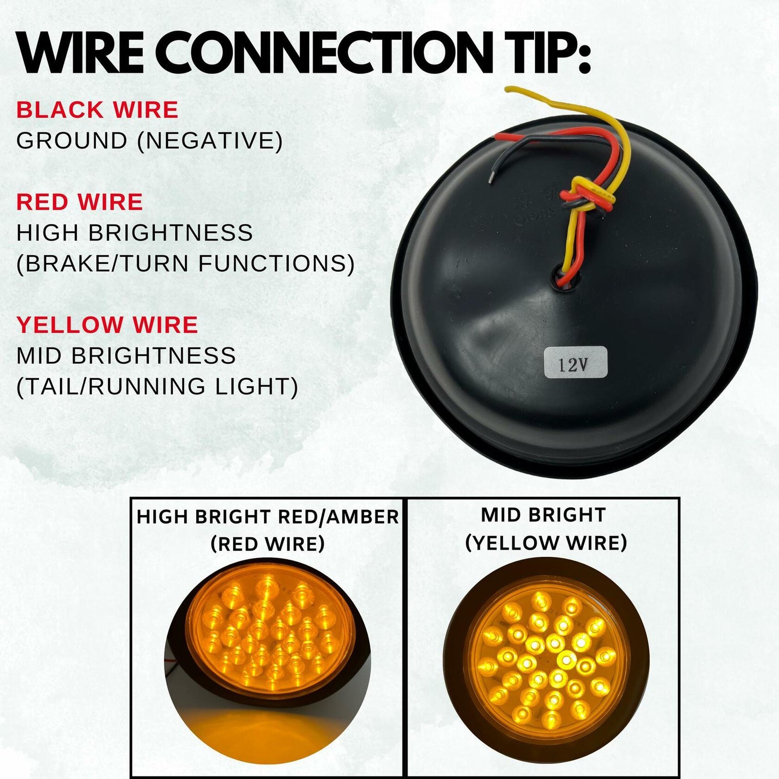 4″ Inch Amber 28 LED Round Signal Turn Truck Light w/ Grommet & Wiring-Qty 4