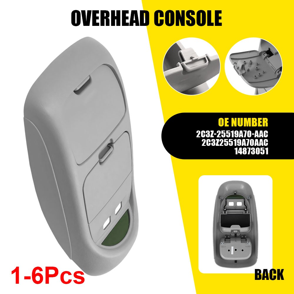 1-6X Gray Roof Overhead Console For 2002 2003 2004 Ford F-250 F-350 F-450 F-550
