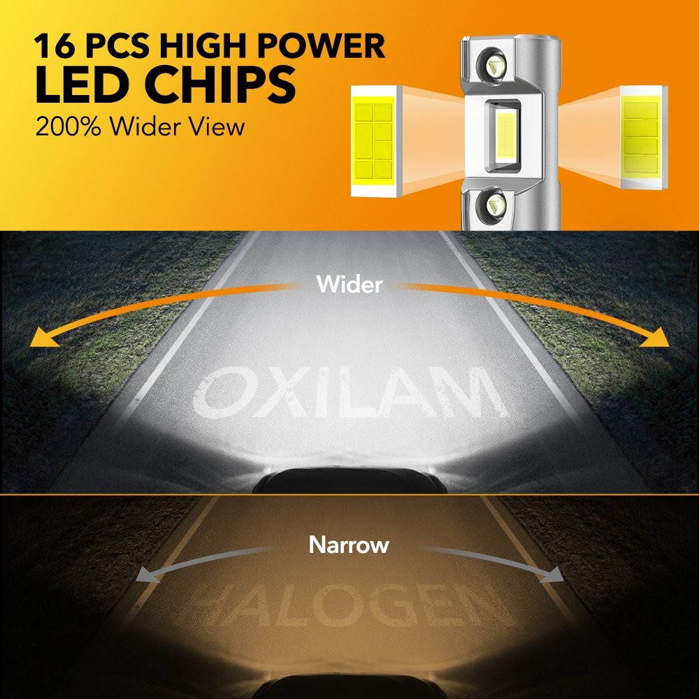 4X OXILAM 9005+9006 LED Headlight Super Bright Bulbs 20000LM HIGH/LOW Beam 6500K