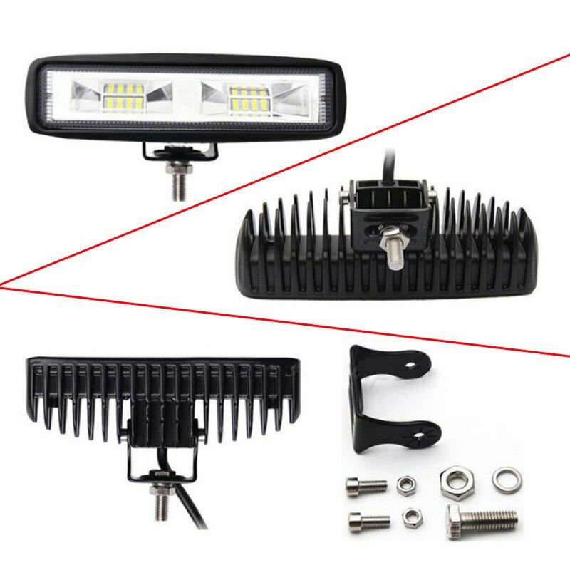 LED Work Light 6 Inch 48W 12V Driving Strip Flood Beam light Bar SUV Offroad 1PC