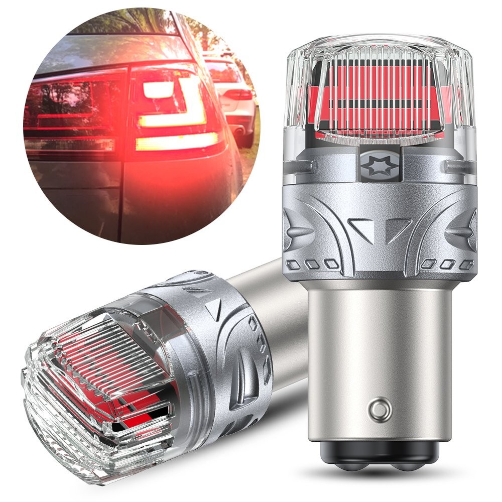2X 1157 2357 BAY15D Stop 7528 LED Tail Brake Light Super Bright Red Lamp BRS EV