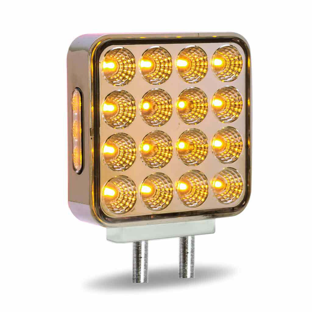 Dual Revolution Double Face Double Post Square LED (Amber/Red/Purple) – (44 Diod