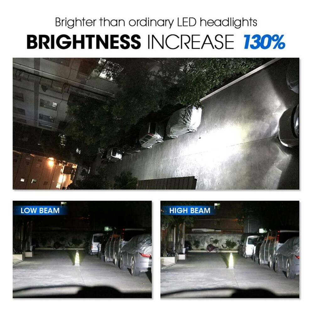Combo H11 9005 LED Headlight Bulbs High Low Beam Light for Chevy Tahoe 2015-2019