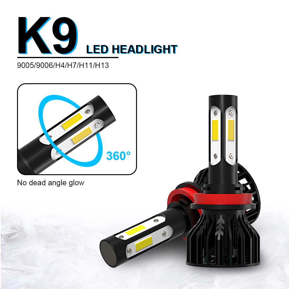 H11 H9 9005 HB3 LED Headlight Bulbs KIT Combo High&Low Beam Super Bright White
