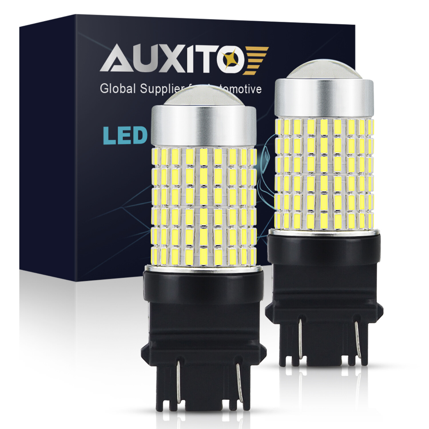 2x 3157 3156 6000K 55W High Power LED Projector Reverse Backup Light Bulb 2800LM