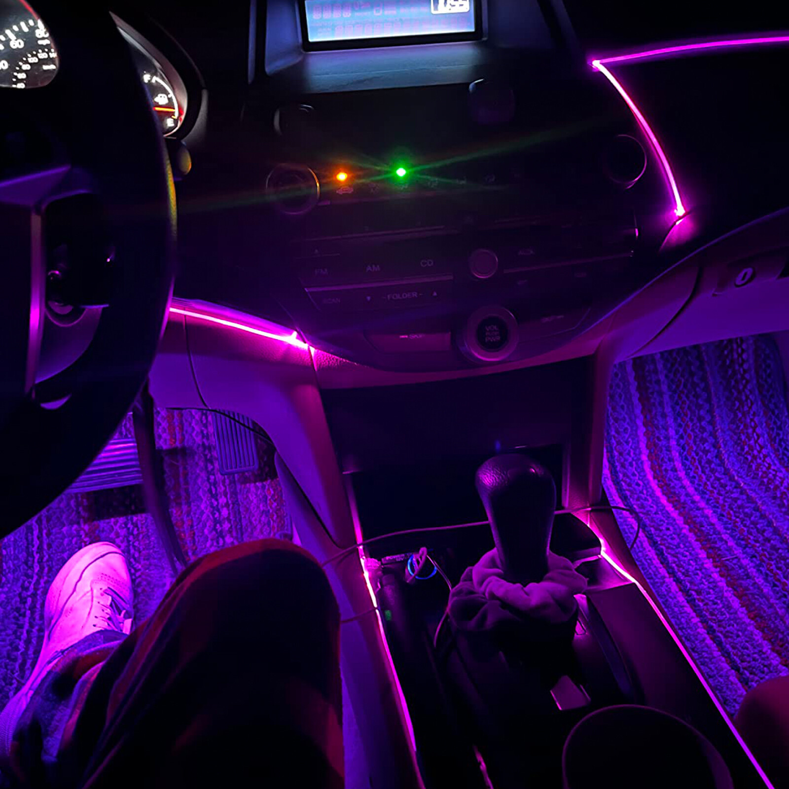 10M RGB 8 LED Car Interior Ambient Guide Light Strip Decor Atmosphere Door Light