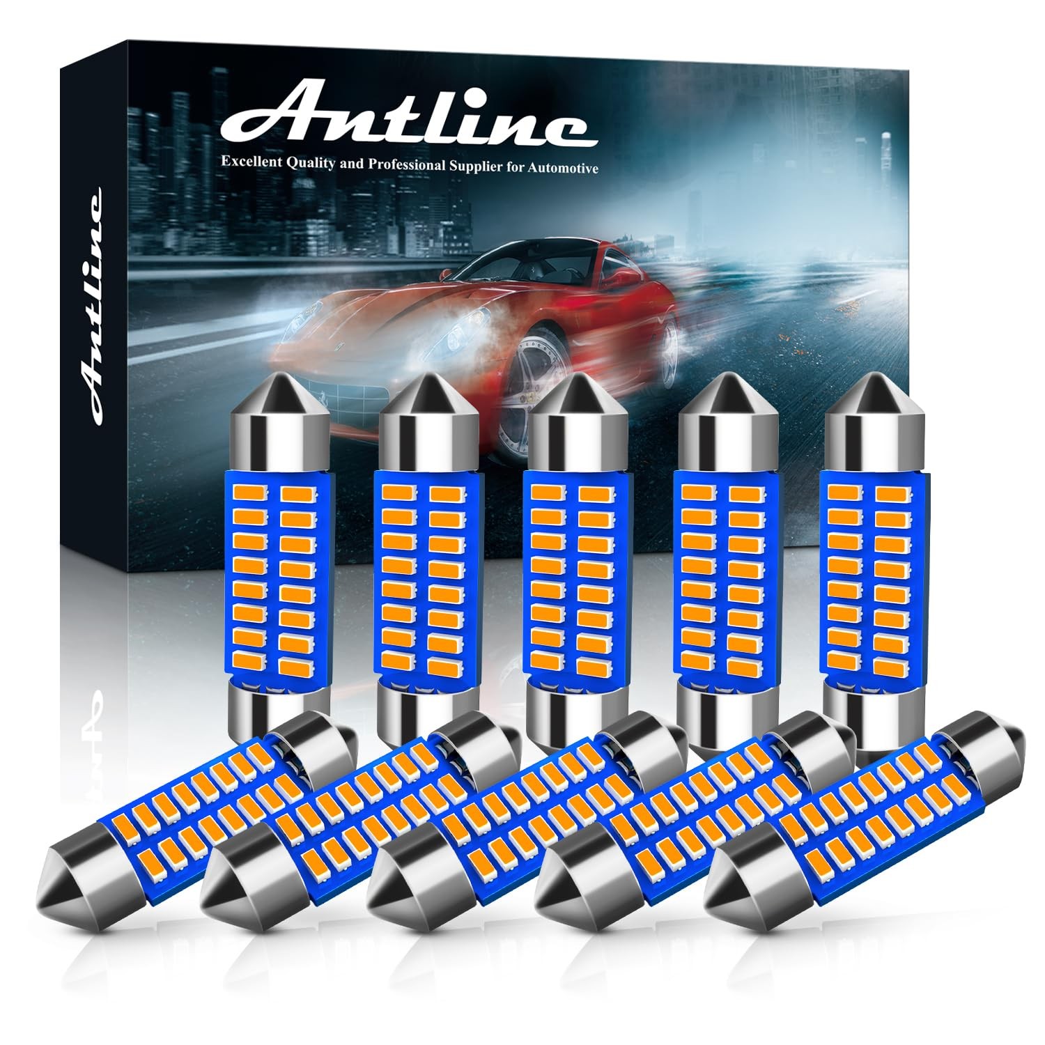 Amber Yellow LED Bulbs 36MM Canbus Error Free for Dome Map Vanity Lights 10
