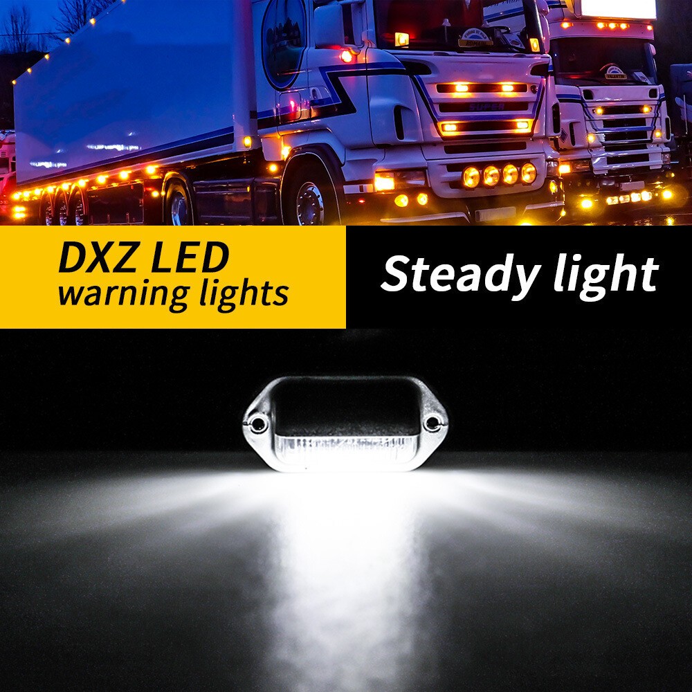 2Pcs LED License Plate Light Tag Lamps Assembly Replacement for Truck Trailer RV
