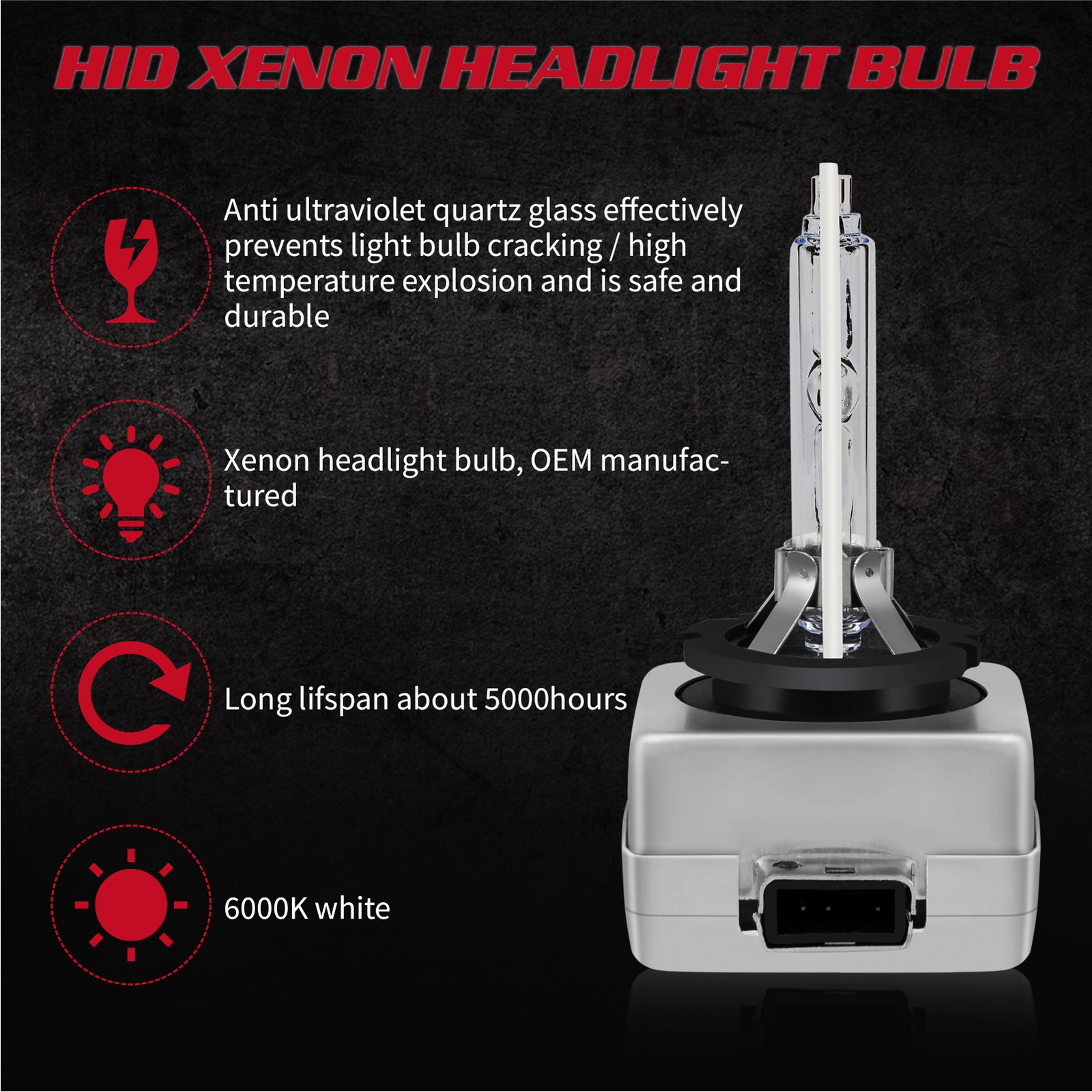 For GMC Yukon XL 2015-2019 Pair D3S HID Xenon White Headlight Bulbs Low Beam