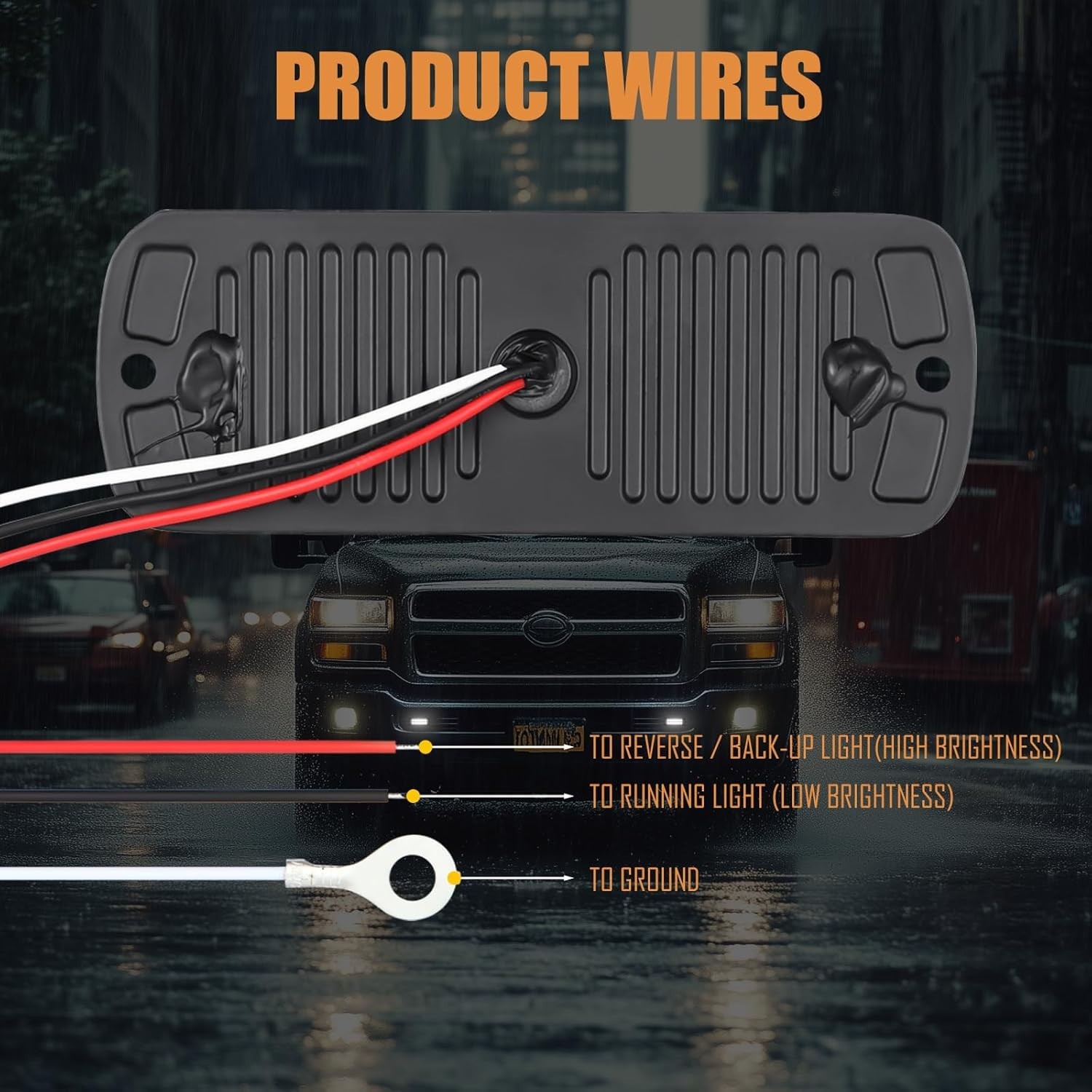 2 Pack White LED Reverse Backup Lights Waterproof Surface Mount DOT Compliant