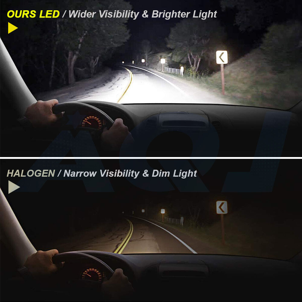 Clear White aqj 9007 HB5 LED Headlight Bulbs Lamps High Low Beam Super Bright 2x
