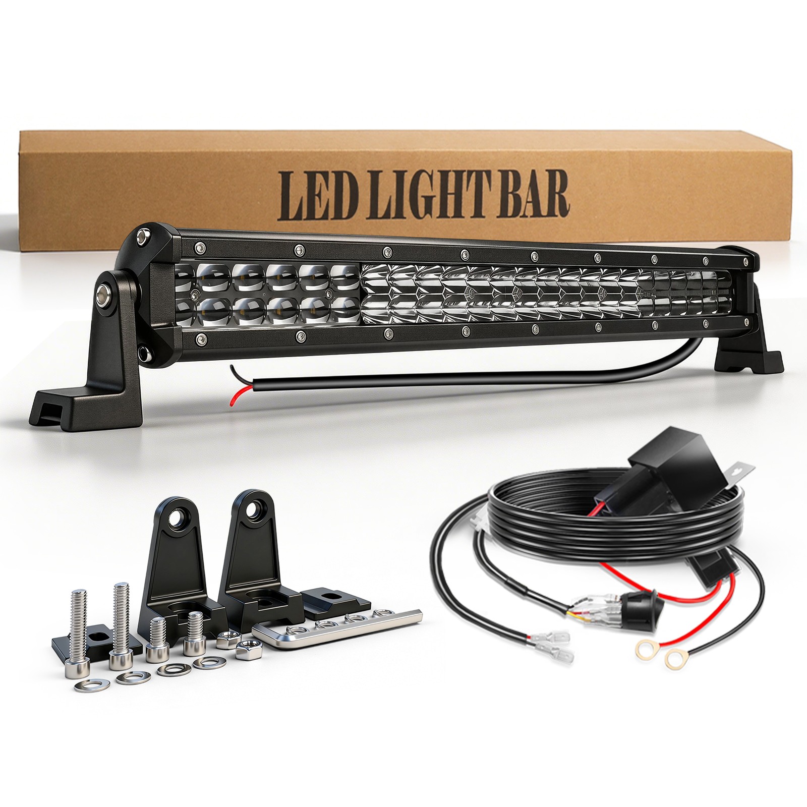 Dual Row 15″20″24″28″33″42″48″ LED Light Bar Spot Flood Combo Truck 4WD Offroad