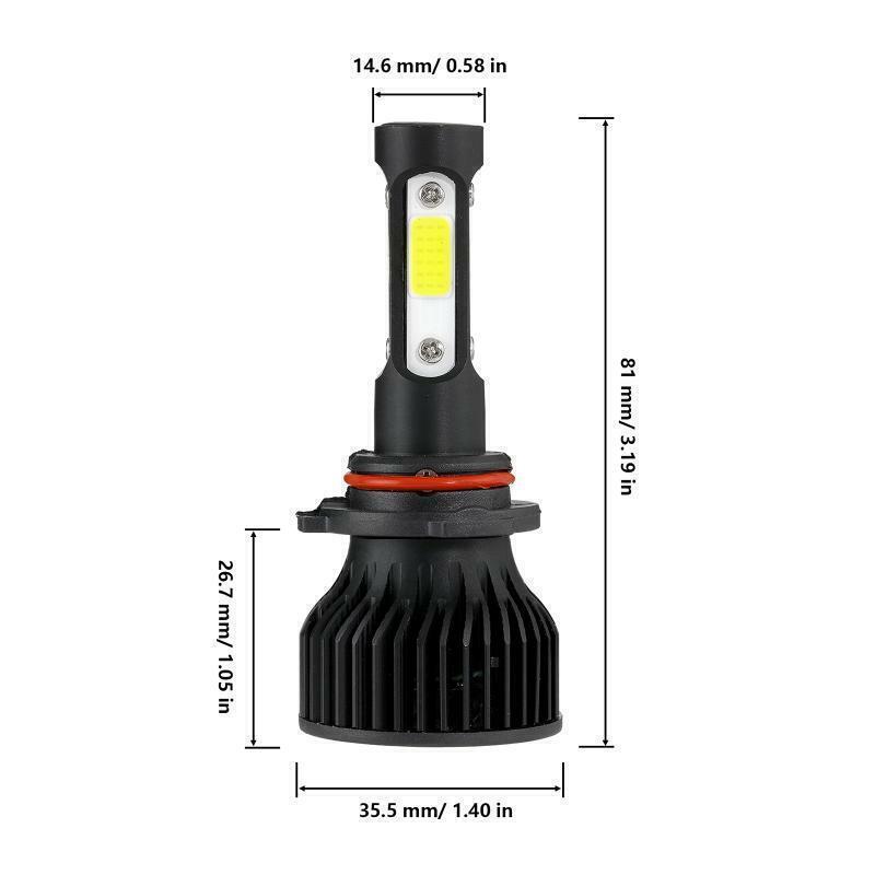 4-sides 9005 LED Headlight Bulbs Conversion Kit White High Beam Replace Halogen
