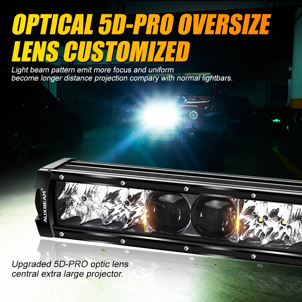 AUXBEAM 5D-PRO 12″ 22″ 32″ 42″ 52″ LED Work Light Bar Driving Truck ATV Offroad