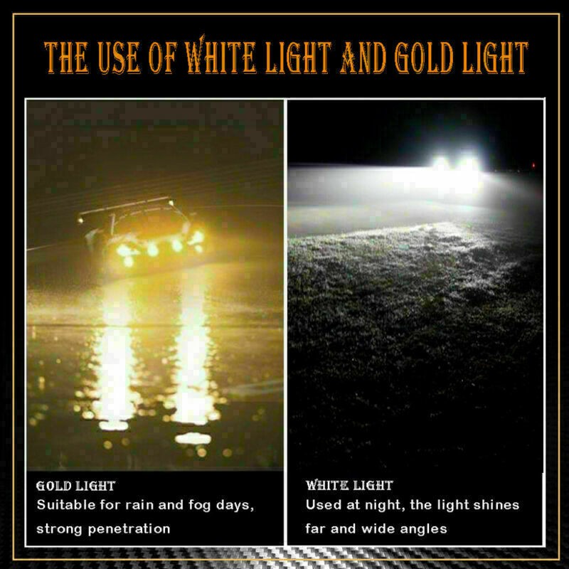 H4 LED Headlight 110W Dual Color Fog Light Bulbs White&Yellow 3000K&6000K Lamps