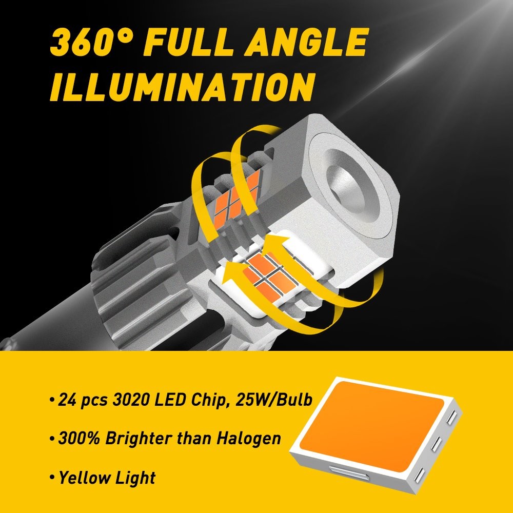 Amber Yellow 1156 7506 LED Turn Signal Light Bulbs For Toyota 4Runner 2006-2013
