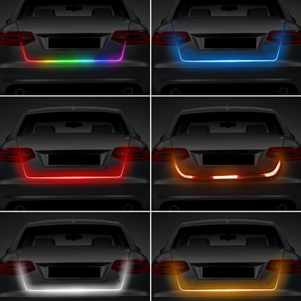 LED RGB Colorful Car Tail Lamp Flow Strip Brake Turn Signal Light Accessories