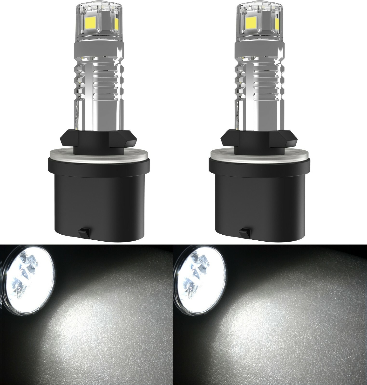 LED 20W 885 H27 White 5000K Two Bulbs Fog Light Replacement Upgrade Lamp Stock