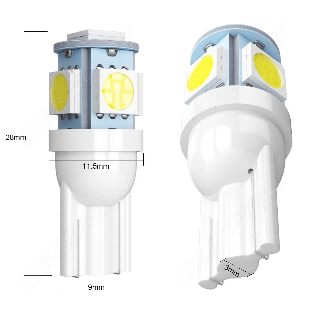 4x H7 H11 Front LED Headlight 4 Sides COB Bulbs 6000K Super Bright White Kit