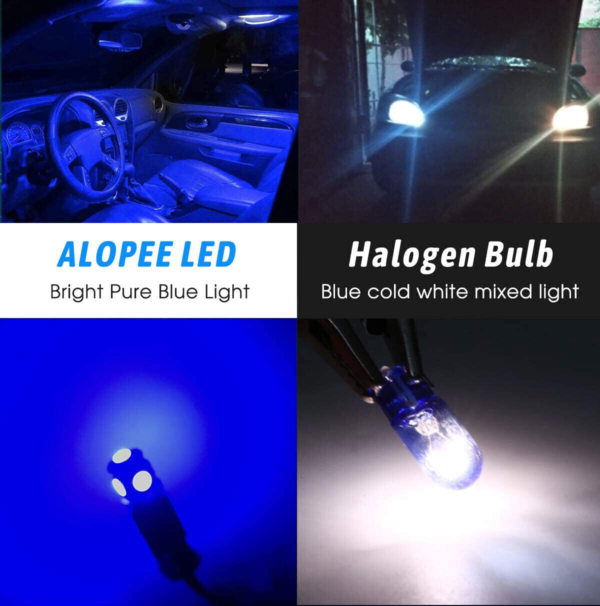 10000K Ultra Blue 5SMD 2825 168 194 LED Bulbs For Motorcycle Bike Parking Lights