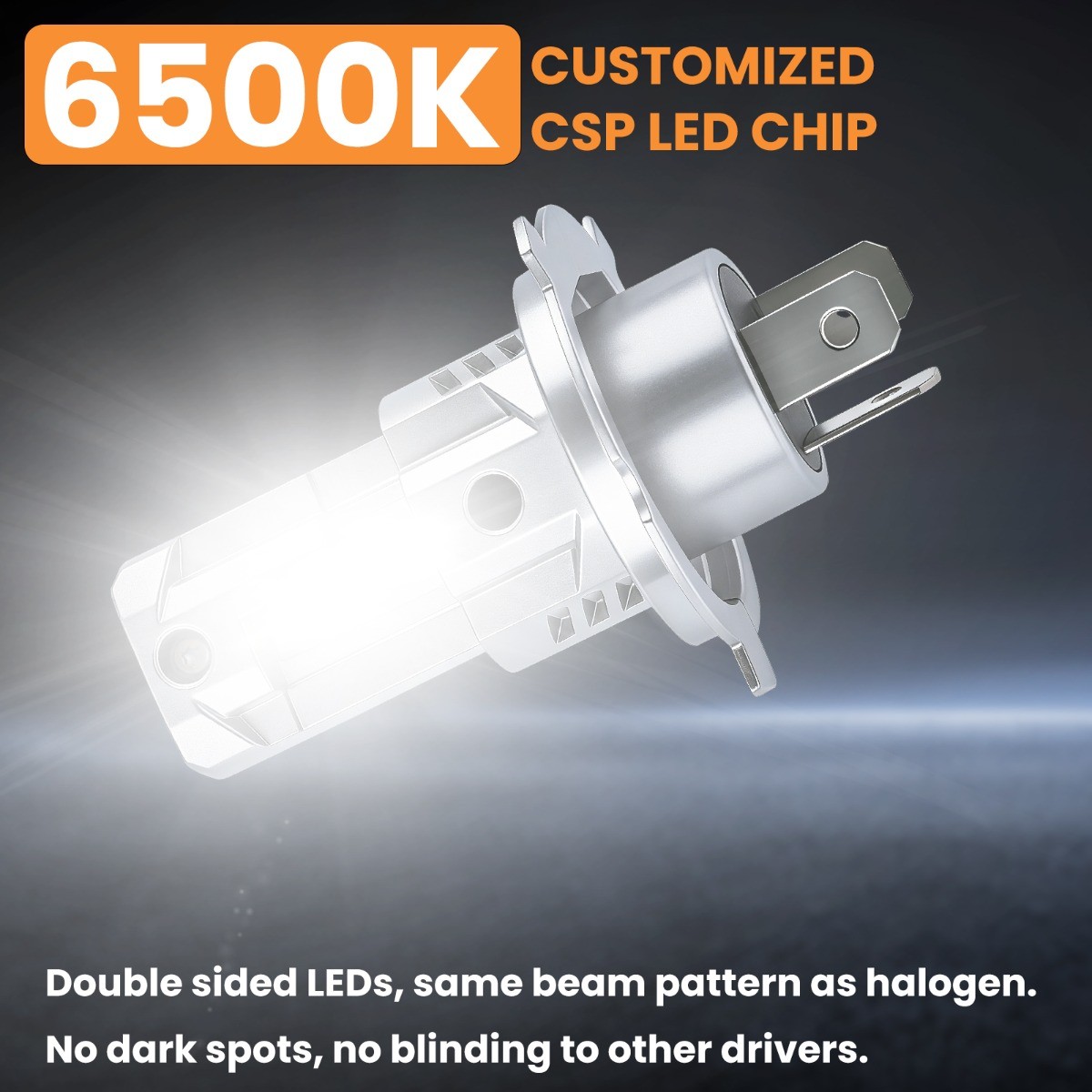 2Pcs H4 9003 Super White LED Headlight Bulbs High Low Beam Combo 80000LM New