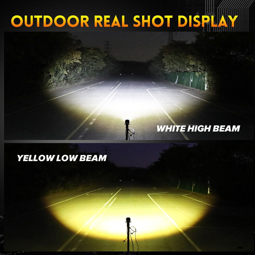 2x LED Motorcycle Spot Lights Headlight Driving Fog Auxiliary Lamp Yellow White