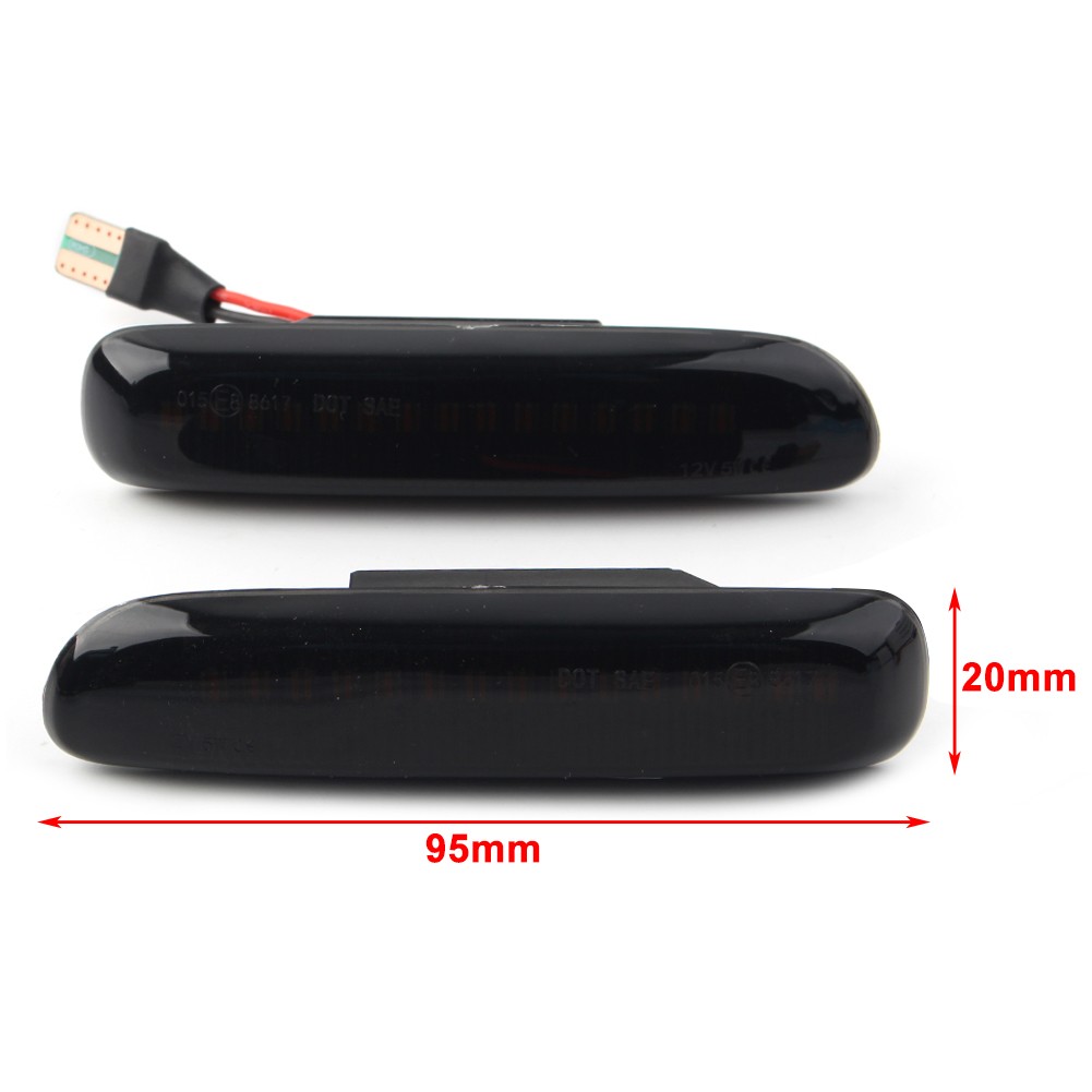 LED Sequential Dynamic Side Marker Turn Signal Light For BMW 3 Series E46 Black
