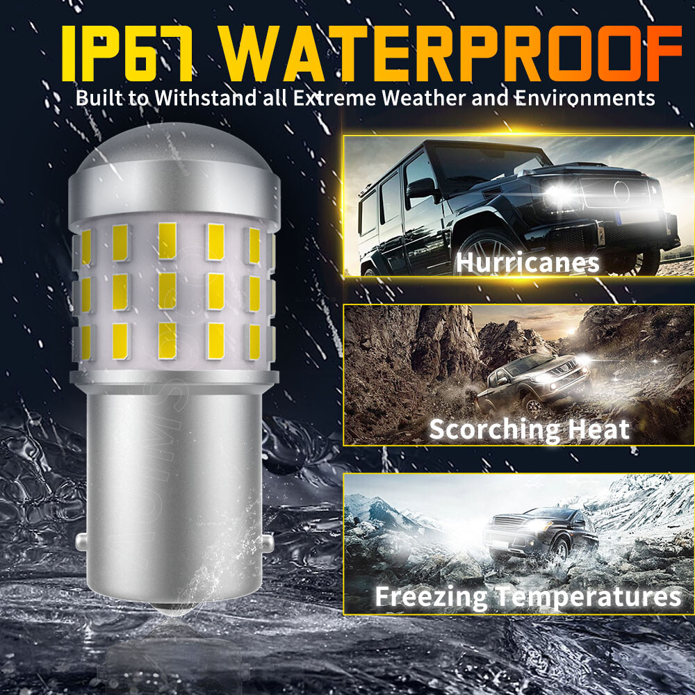 2X LED Turn Signal Blinker Light 1156 P21W BA15S 7506 Pure White Bright DRL Bulb