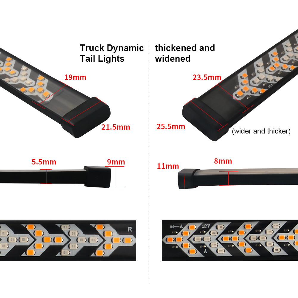 40″ 48″ 94″ 3 Row LED Strip Tailgate Light Bar Truck Reverse Brake Signal Tail